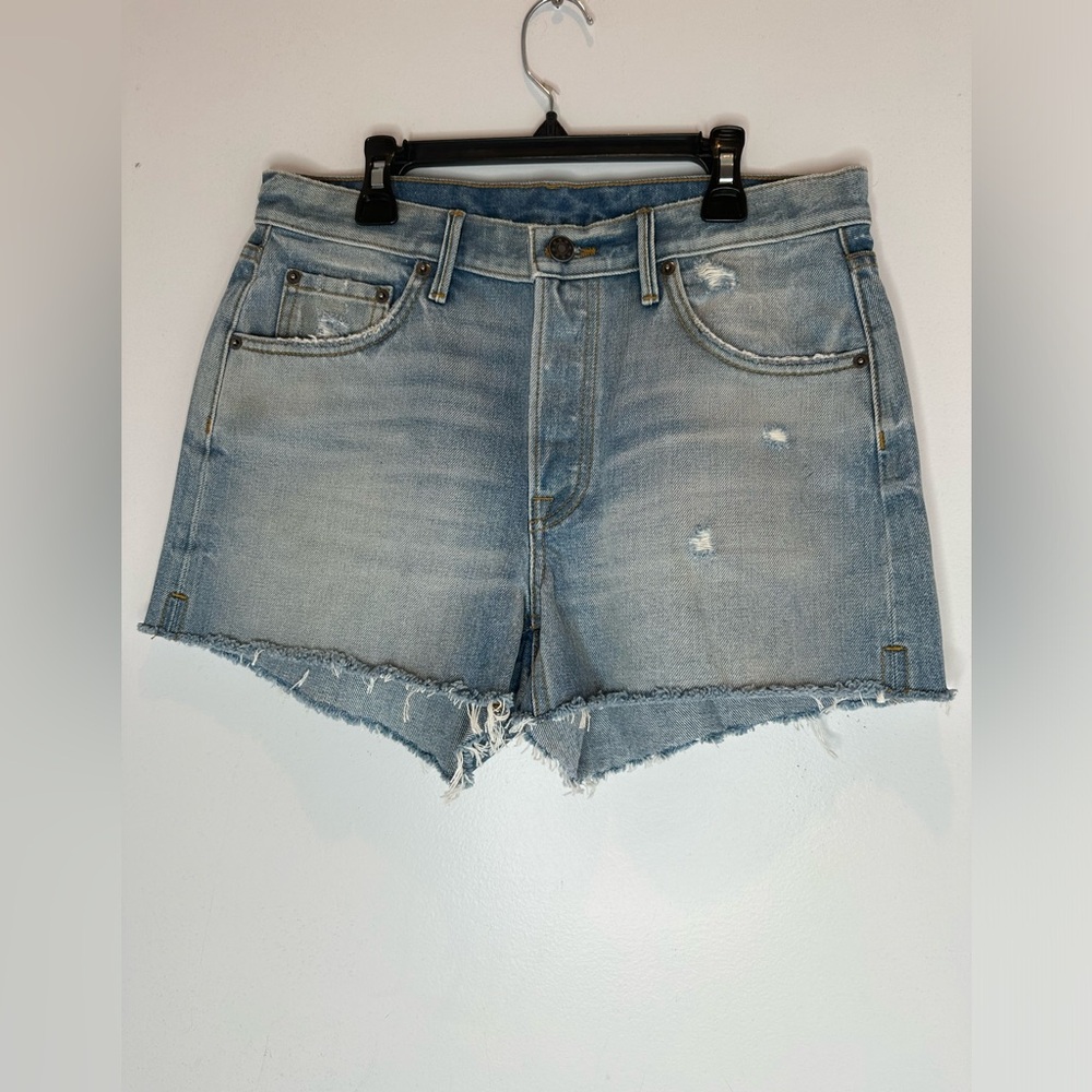 Light Wash Distressed Denim Women's Shorts